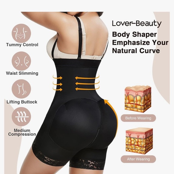 Lover-Beauty Shapewear Tummy Control Body Shaper Butt Lifter Thigh Slimmer Faja - Picture 2 of 5